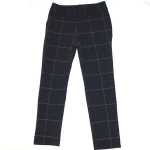 NWT ANN TAYLOR DARK SKY BLUE PANTS SLIM PLAID 0 S